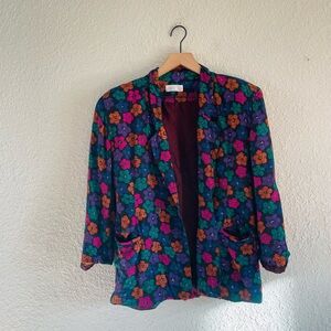 Vintage Multi Color Floral Blazer